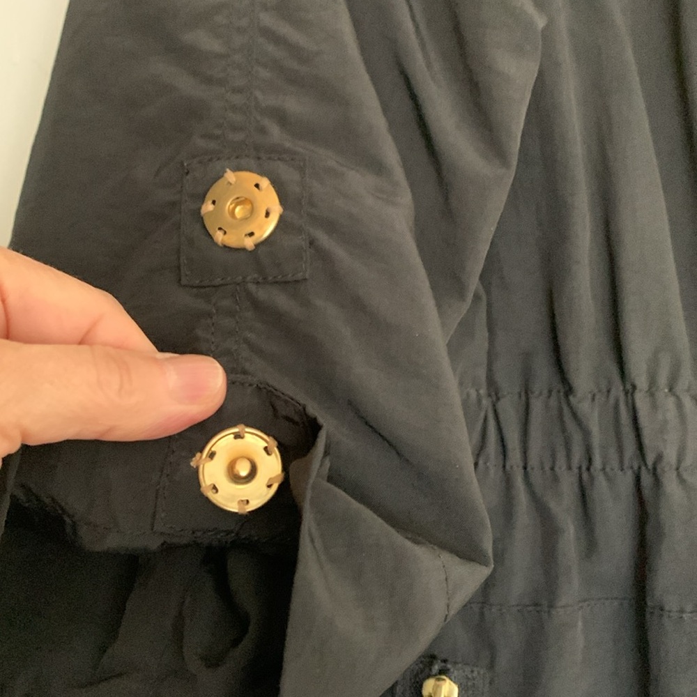Millard Fillmore Black Spring Fall jkt ,3/4 sleeves,snaps zipper,hidden-hood❤️❤️ - Picture 5 of 14